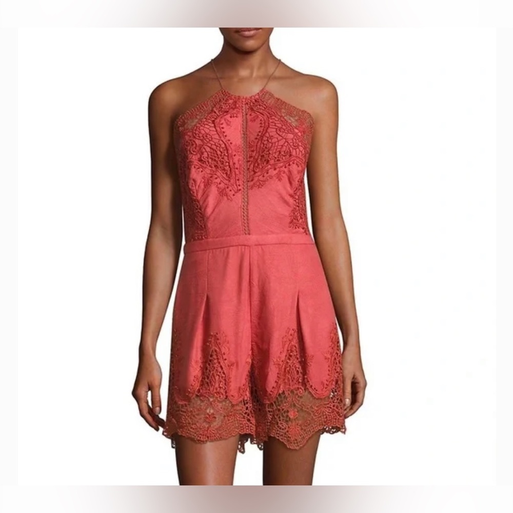 NWT Saks Fifth Avenue Papaya Dainty Lace Romper Size Large